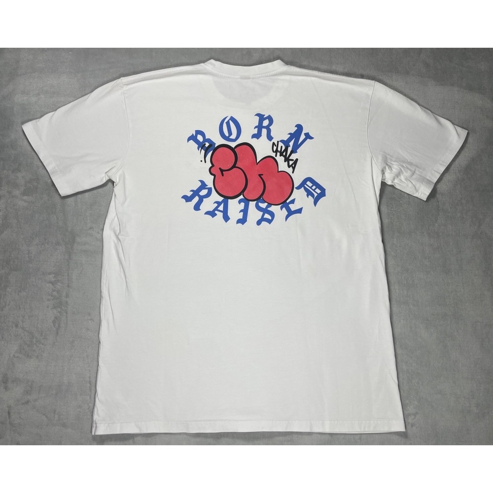 Born x Raised Chaka T-Shirt Men XL White Graphic LA Streetwear BxR Tee